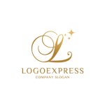 画像1: 金の筆記体Lと星のロゴ (1)