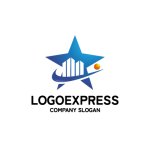 画像1: 未来へ導く星と街並みのロゴ (1)