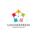 画像1: 様々な方向に進む矢印で作られた星のロゴ (1)