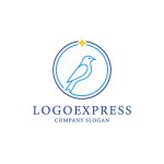 画像1: 星と鳥が導く、希望に満ちたラインアートロゴ (1)