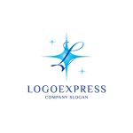 画像1: 輝く星と青いL字のロゴ (1)