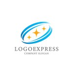 画像1: 輝く星と青い楕円の"O"字ロゴ (1)