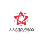 画像1: カラフルスターと円のポップロゴ (1)