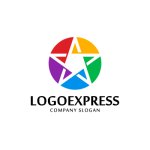 画像1: カラフルな星の円ロゴ (1)