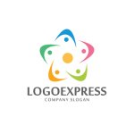 画像1: 星形の人々が集まるロゴ (1)