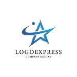 画像1: ダイナミックな星と人のロゴ (1)