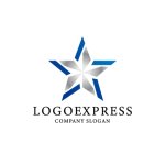 画像1: 星と交差するラインが示す卓越と信頼のロゴ (1)