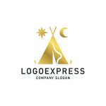 画像1: 星月夜の温もりを届ける、高級感あふれるキャンプロゴ (1)