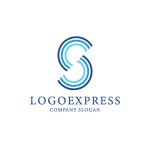 画像1: ストライプの幾何学的なS字ロゴ (1)