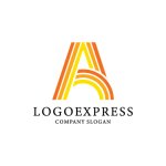 画像1: ストライプ状の文字Aのロゴ (1)