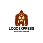 画像1: 力強いゴリラのロゴ (1)