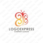 画像1: 蝶のスタイリッシュなロゴ (1)