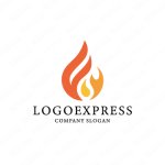 画像1: 炎の燃え上がるスタイリッシュなロゴ (1)