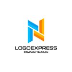 画像1: 幾何学的なNのスタイリッシュなロゴ (1)