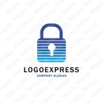 画像1: スタイリッシュな青い鍵のロゴ (1)