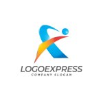 画像1: スタイリッシュなFと未来へ飛び出す人々のロゴ (1)