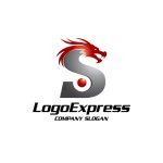 画像1: スタイリッシュなS字ドラゴンのロゴ (1)