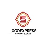 画像1: スタイリッシュなS文字エンブレムロゴ (1)