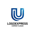 画像1: スタイリッシュなU字型ロゴ (1)