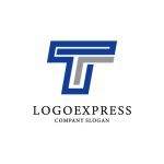 画像1: スタイリッシュなラインTロゴ (1)