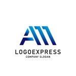 画像1: スタイリッシュなストライプのAMロゴ (1)