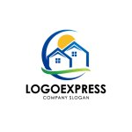 画像1: 自然と家と太陽のロゴ (1)