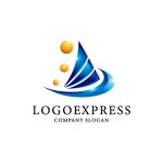 画像1: 海の波と太陽のロゴ (1)