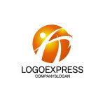 画像1: 太陽を背景にした躍動的なAのロゴ (1)