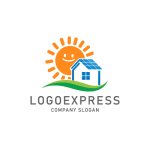 画像1: 太陽光発電の住宅のロゴ (1)