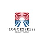 画像1: 未来への道と太陽の光のロゴ (1)