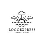 画像1: 穏やかな海と空と太陽のロゴ (1)