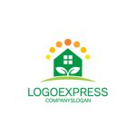 画像1: 芽、太陽、家のナチュラルロゴ (1)