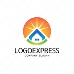 画像1: 太陽と家のエネルギッシュなロゴ (1)