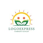 画像1: 太陽と葉っぱのロゴ (1)