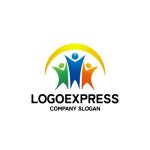 画像1: 太陽の下で希望に満ちた人々のロゴ (1)