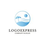 画像1: パラソルのと太陽のおしゃれなロゴ (1)