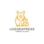 画像1: 親子の絆を象徴する、可愛らしいサイのロゴ (1)