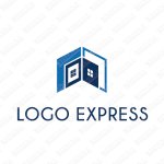 画像1: 対称的な家のロゴ (1)