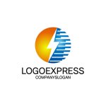 画像1: 稲妻とテクノロジーを融合したロゴ (1)