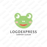 画像1: 斜め上を見る考えるカエルのロゴ (1)