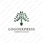 画像1: スコップと木をモチーフにしたロゴ (1)