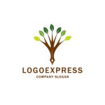 画像1: 木とペンのロゴ (1)