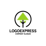 画像1: 幾何学的な木のロゴ (1)