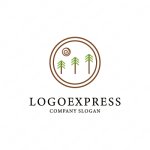 画像1: 温かい木と自然のロゴ (1)
