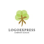 画像1: 「木」の字を象った木のロゴ (1)