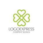 画像1: 水引で編んだハート型の四つ葉のクローバーのロゴ (1)