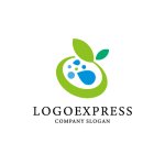 画像1: 有機的な水と葉のロゴ (1)