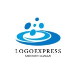 画像1: 水と水滴のロゴ (1)