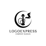 画像1: 異国情緒と安らぎを誘う、水煙草（シーシャ）のロゴ (1)