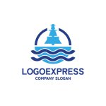 画像1: 船と波が描く航海と信頼のロゴ (1)